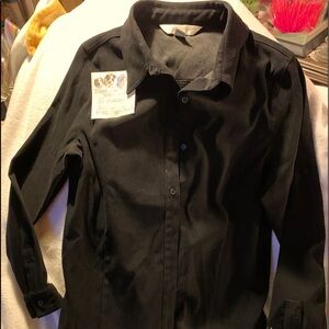 Petite Sophisticate Black Long Sleeve Shirt